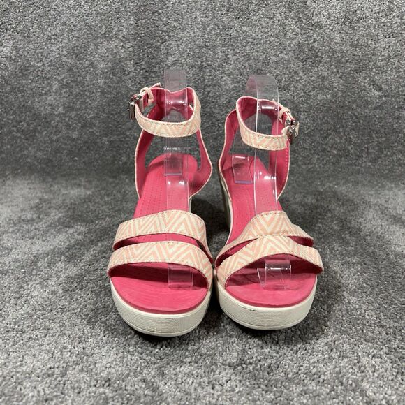 Crocs Leigh Graphic 15313 Women’s Sz 10 Chevron Ankle Strap Wedge Heel Sandals - Picture 2 of 11